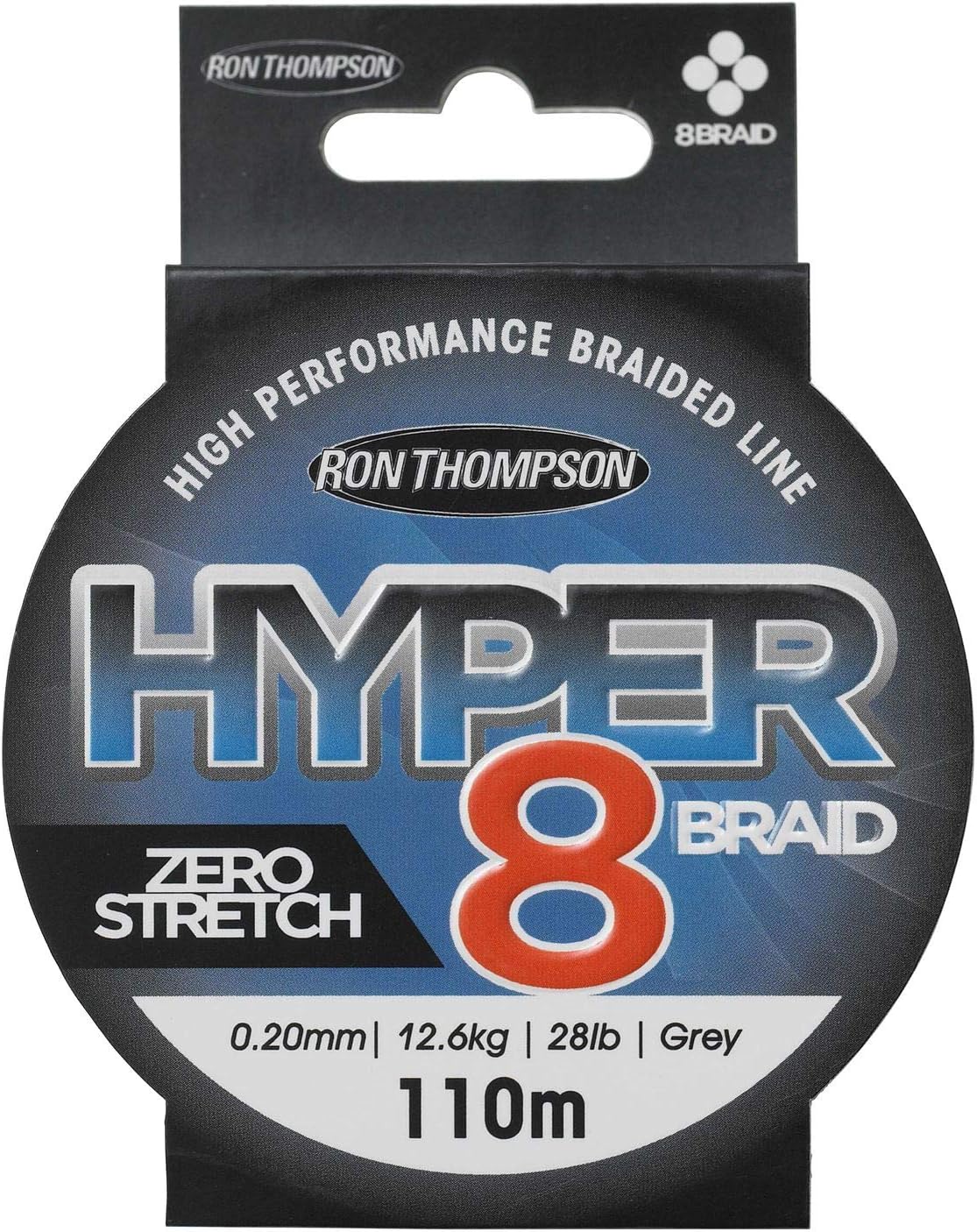 Ron Thompson Hyper 8-Braid 110m 0.22mm 13.5Kg-30lb Dark Grey