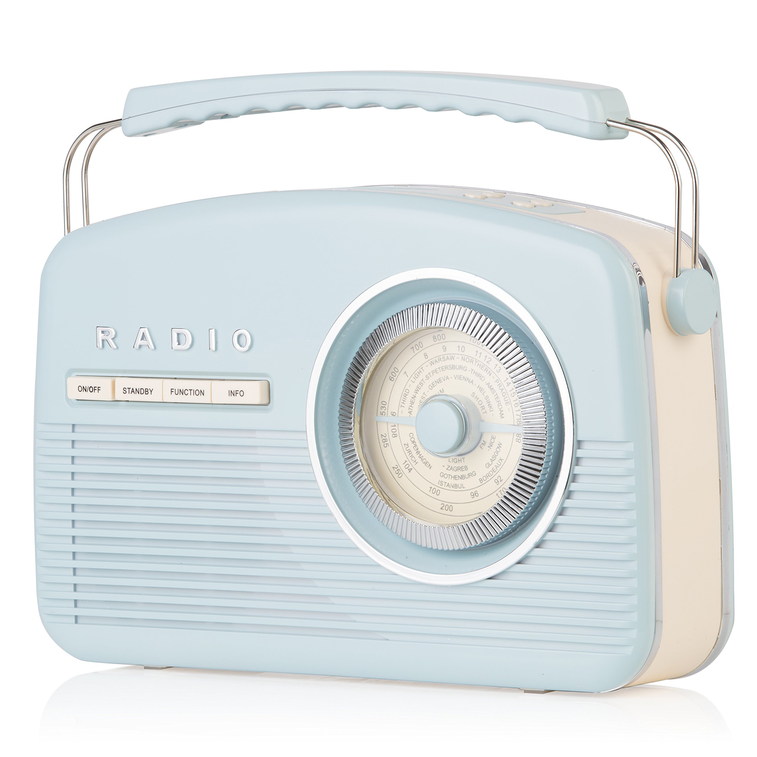 Akai Portable Retro DAB Radio Alarm Clock with Backlight/LCD Display