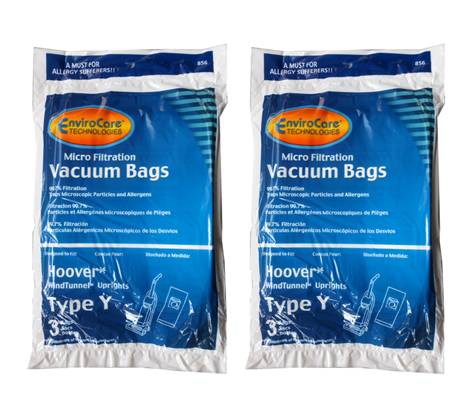 6 Hoover Allergy Vacuum Type Y Bags, WindTunnel Upright Vacuum Cleaners