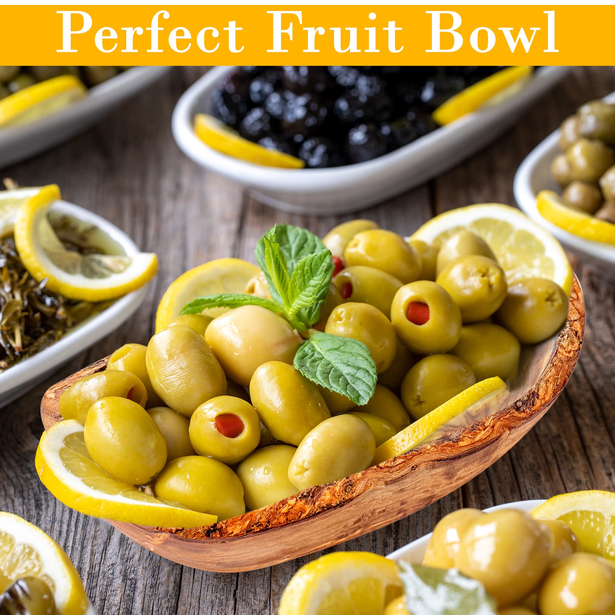 OLIVANERA olive wood rustic dipping bowl 5,5*2.5*2.5 inch,decorative wooden bowl, small wooden bowl, Handcrafted mixing Bowls for Serving Nuts Desserts Fruits, and Accent Decor Gifts for Any Occasion - Image 3