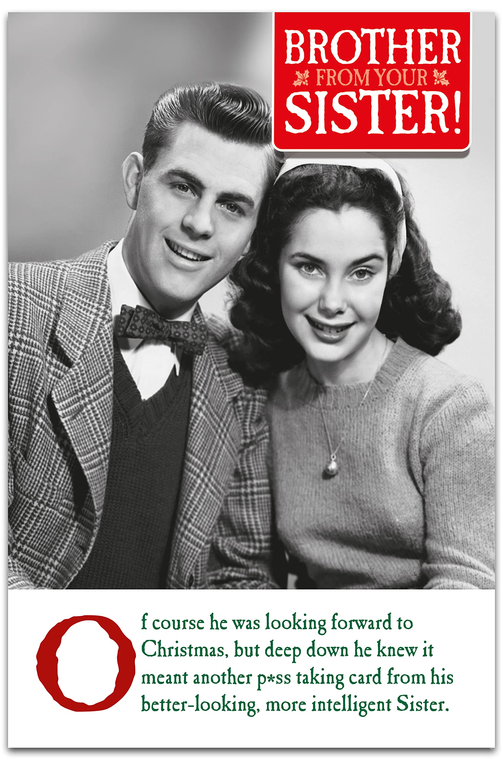 Brother & Sister Christmas Card - Funny Xmas Card for Him