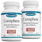 EuroMedica Curaphen - Curcumin Supplement for Circulation & Endorphin Support - Support for Occasional Discomfort - Aids Healthy Muscles - 120 Capsules, 2 Pack (240 Capsules)
