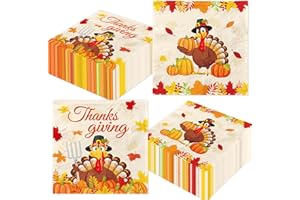 HAKOTI Thanksgiving Napkins, 40pcs Turkey Disposable Paper Napkins, Thanksgiving Disposable Hand Towels for Autumn Fall Friendsgiving Party Decorations
