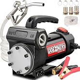 BJOSSTY 12V Diesel Fuel Transfer Pump Kit, 15 GPM High Flow Self-Priming Fuel Pump with Hose &amp; Manual Nozzle for Truck, Tractor, Boat