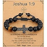 P. BLAKE Cross Bracelet for Boys Men American Flag Cross Beads Bracelet Easter Christian Religious Jewelry Gifts for Teen Boys Kids