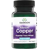 Swanson Copper Tablets, Chelated Copper Supplement, 2 mg, 300 Count | Copper vitamins for women and men, supplement for adults, antioxidant support, immune support, red blood cell support