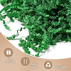 Wowxyz 1 LB Crinkle Cut Paper Shred Green Crinkle