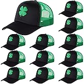 Shyyween 12-24 Pack St. Patrick's Day Trucker Hat Shamrock Baseball Cap Adjustable Irish Mesh Foam Cotton Hat for Men Women