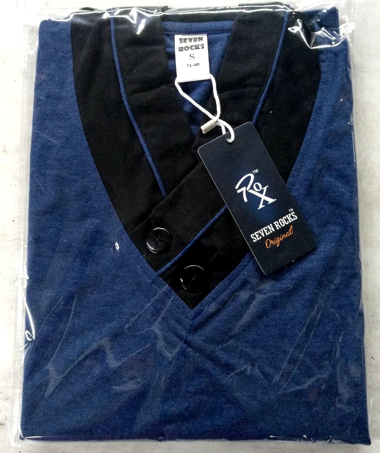 seven rocks men's cotton long sleeve top (un-nm_navy blue-melange)