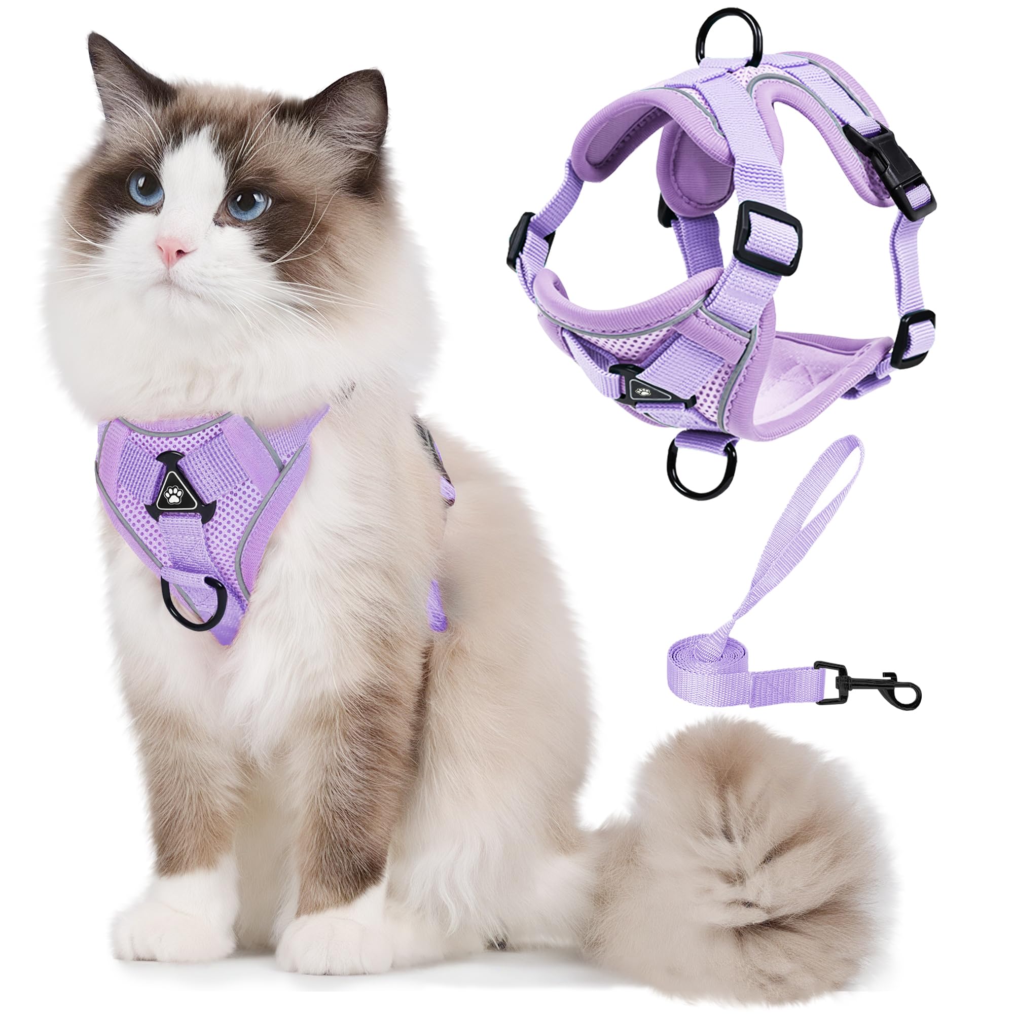 Photo 1 of Jolifield No Pull Dog Harness with Leash Set for Small Sized Dog, Reflective Adjustable No Choke Front Clip Cat Vest Harness with Breathable Mesh, Comfortable Soft Padded Pet Vest, COLOR NLUE SIZE MEDIUM 