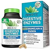 Zenwise Health Digestive Enzymes for Gut Health & Bloating Relief - Multi Enzymes Digestion Supplement with Probiotics, Bromelain & Papaya for Digestive Health Support - Men & Women - 60 Count