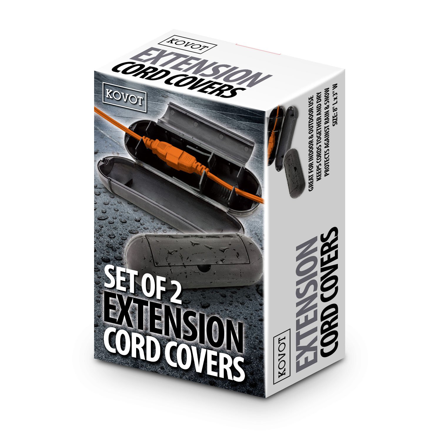 KOVOT Extension Cord Safety Cover Protectors 2 Pack, Black Great Protection 610563565740 eBay