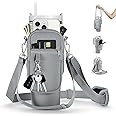 linmaya Water Bottle Carrier Bag with Phone Pocket for Stanley Cup 40/30oz,Insulated Neoprene Water Bottle Holder Cross-boday Bag with Adjustable Shoulder & Handheld Strap Stanley Cup Accessories