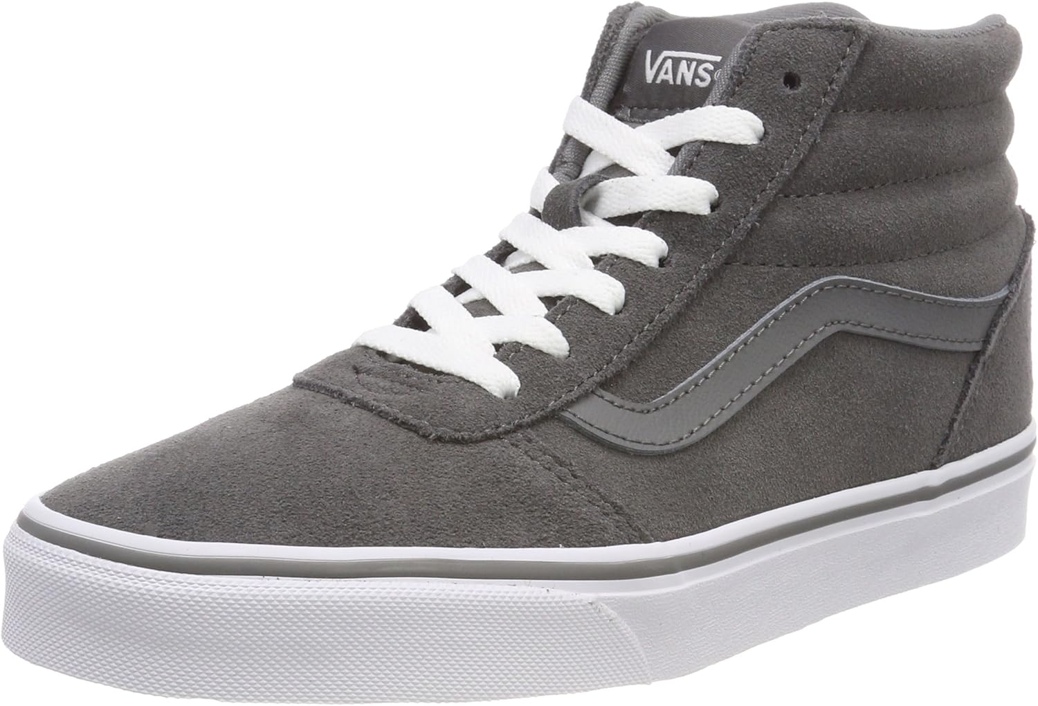 vans ward high tops suede trainers in black & white