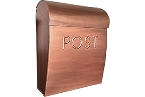 NACH Wall Mount Mailboxes for Outside, 12.75 x 10.75 x 5 inches, Copper Mailboxes for Outside Wall Mount, Waterproof Mailbox 