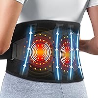 Cordless Heating Pad with Vibration for Back, Lower Back Warmer for Waist Back Belly Leg Body, Rechargeable Heated Waist Belt
