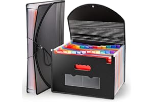 YOASSI Large Accordion File Organizer, 24 Pockets Legal File Folder, Expanding File Folder for Legal/Letter/A4 Size Papers, Receipt, Bills, Important Documents