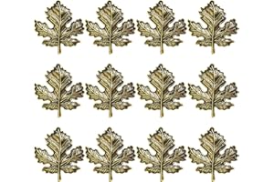 STMK Set of 12 Maple Leaf Napkin Rings, Fall Napkin Rings Alloy Napkin Holder for Fall Thanksgiving Day Theme Party Autumn Table Decorations