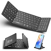 TECKNET Wireless Foldable Bluetooth Keyboard, Rechargeable Portable Keyboards for Travel with Number Pad, Full-Size Connect Up to 3 Devices for iPad Tablet Smartphone Laptop PC Windows iOS Android