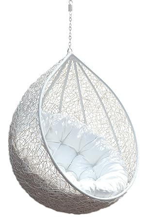 Carry Bird Outdoor Furniture Single Seater Swing, Beautiful White Color Swing Without Stand