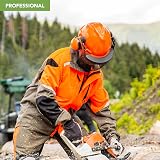 BLOSTM Chainsaw Safety Helmet 3 in 1 Orange Visor Ear Muffs Hard Hat view 7