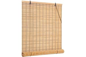 IMSGVIFO Bamboo Blinds,UV Protection Bamboo Roll Up Shades,Easy to Install Blinds for Interior Windows,Roman Curtains Shades for Indoor Windows Outdoor,Carbonized, 36x72 Inch