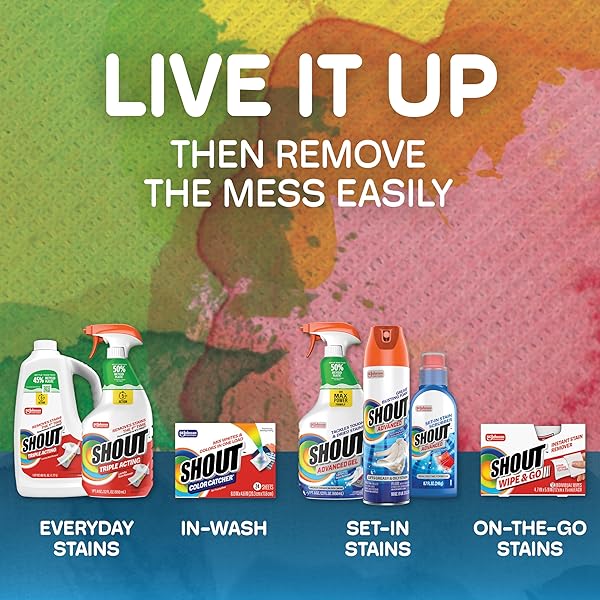 SHOUT ADVANCED LAUNDRY STAIN REMOVER GEL FOR CLOTHES LAUNDRY, BREAKS DOWN STUBBORN, DRIED-IN, AND TOUGH STAINS, 22OZ SPRAY (PACKAGING MAY VARY)