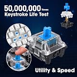 KOORUI 60% Mechanical Gaming Keyboard 69 Keys Blue Switch White Backlit USB C view 2
