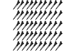 50 Pieces Single Prong Hair Clips, BetterJonny Black Section Hair Clips 1.75 Inches Curl Clips Metal Alligator Clips Hair Pin