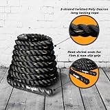Yes4All Battle Rope 1.5/2 Inch Diameter Poly Dacron 50 ft Cable, Without Anchor view 2