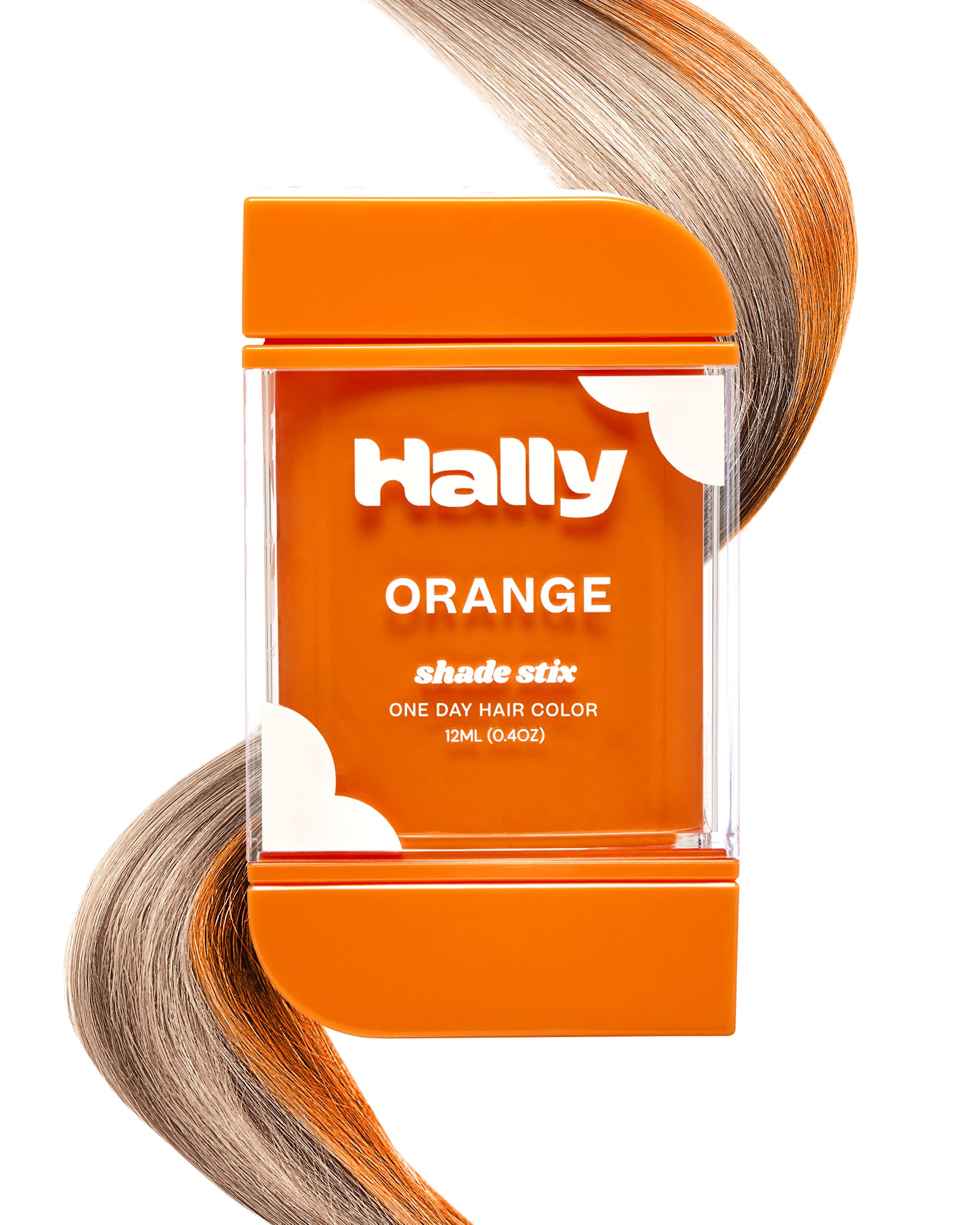 Hally Hair Temporary Hair Color, Shade Stix (Orange) - Halloween Hair Makeup Accessories for Kids, Teens & Adults - 12 ml Washable Hair Chalk & Dye for Festivals, Sporting Events & Parties