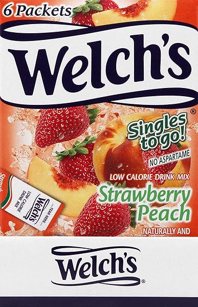 WELCH’S ZERO SUGAR SINGLES-TO-GO – 6 STICKS/STRAWBERRY PEACH