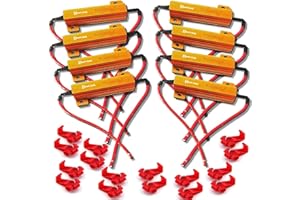 Zento Deals 4 Pieces of 6 Ohm 50W LED Load Resistors – Fix The Flickering LED Turn Signal Light or LED License Plate Lights or DRL (8 Pack)
