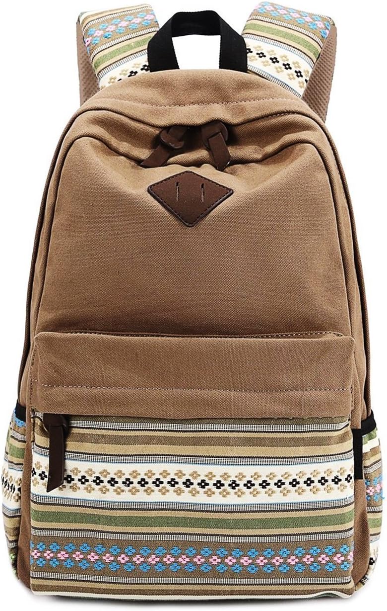Winkine Casual Style Lightweight Canvas Laptop Backpack - Fashion Cute Travel School College Shoulder Bag / Bookbags / Daypack