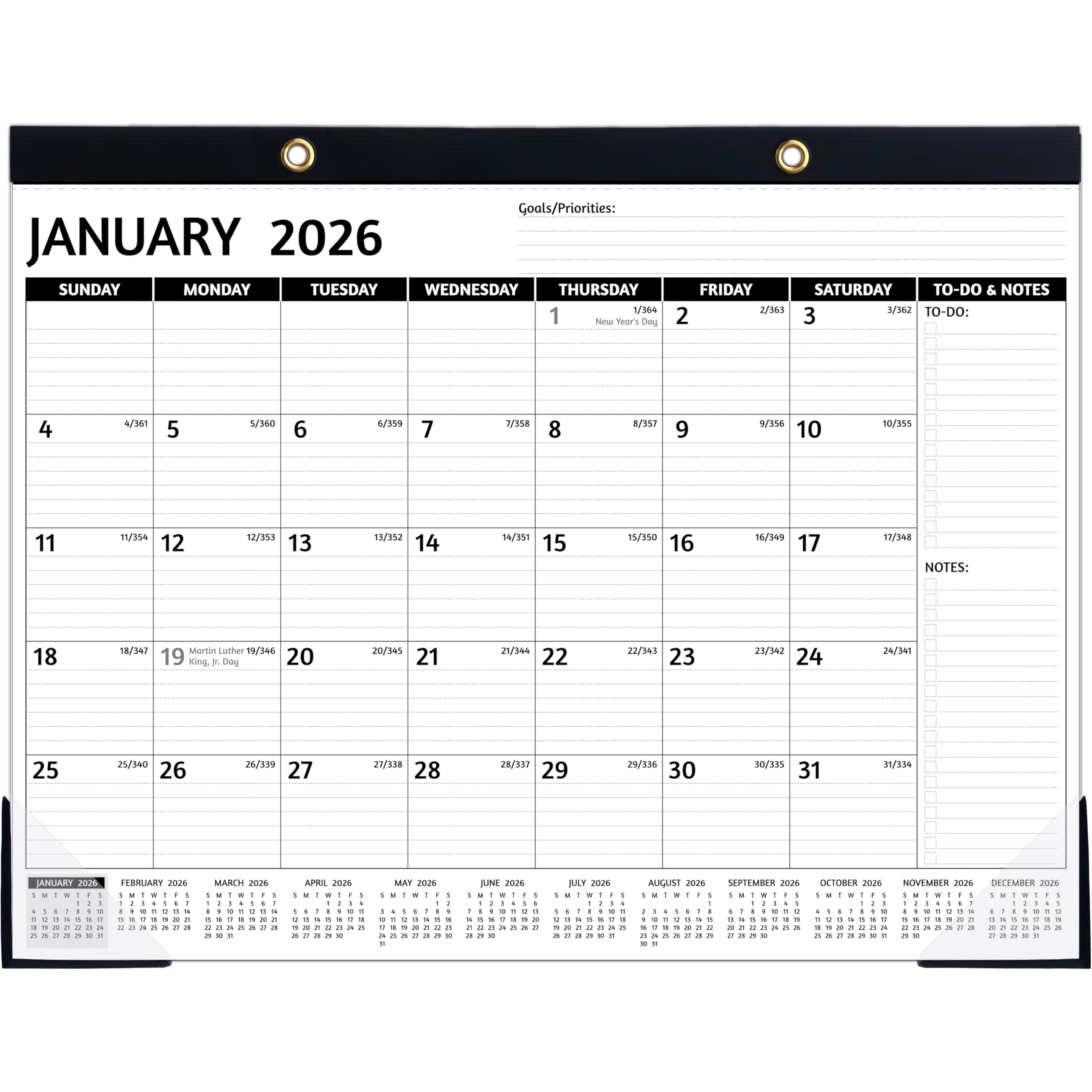 Photo 1 of 2026-2027 Desk Calendar – Run Now to Jun 2027, 18 Monthly Desk Calendar 2026-2027 Large, 22'' x 17'', 2026 Desk/Wall Calendar with Desk Pad, To-do Lists, Ruled Blocks, Corner Protectors, Lay Flat