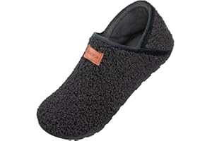 OBBYCO Women's Men's Fuzzy Fur Slippers Casual House Shoes Non Slip Barefoot Slipper Socks Warm Closed Back Indoor Outdoor Shoes