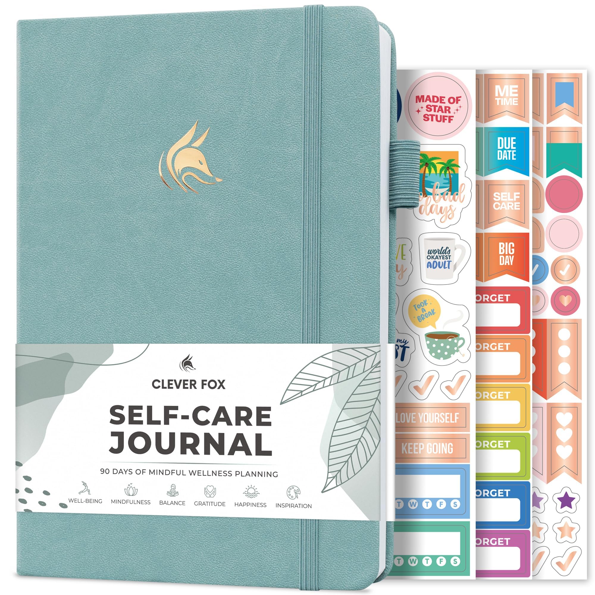 Clever Fox Self-Care Journal – Daily Reflection Notebook – Mental Health & Personal Development Planner, Meditation & Mood Log, A5 (Blue Surf) — image 1