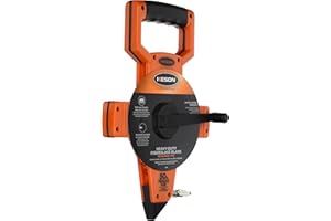Keson OTR10M50 Open Reel Fiberglass Tape Measure Reel with Double Hook (Graduations: 1/10, 1/100 & m, cm, 2mm), 15M / 50-Foot