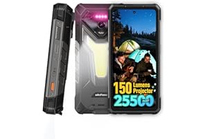 Ulefone Armor 34 Pro Téléphone portable robuste 5G AI avec projecteur, 25500 mAh, 32 + 512 Go/2 To, Android 15, 7" 120 Hz, 50