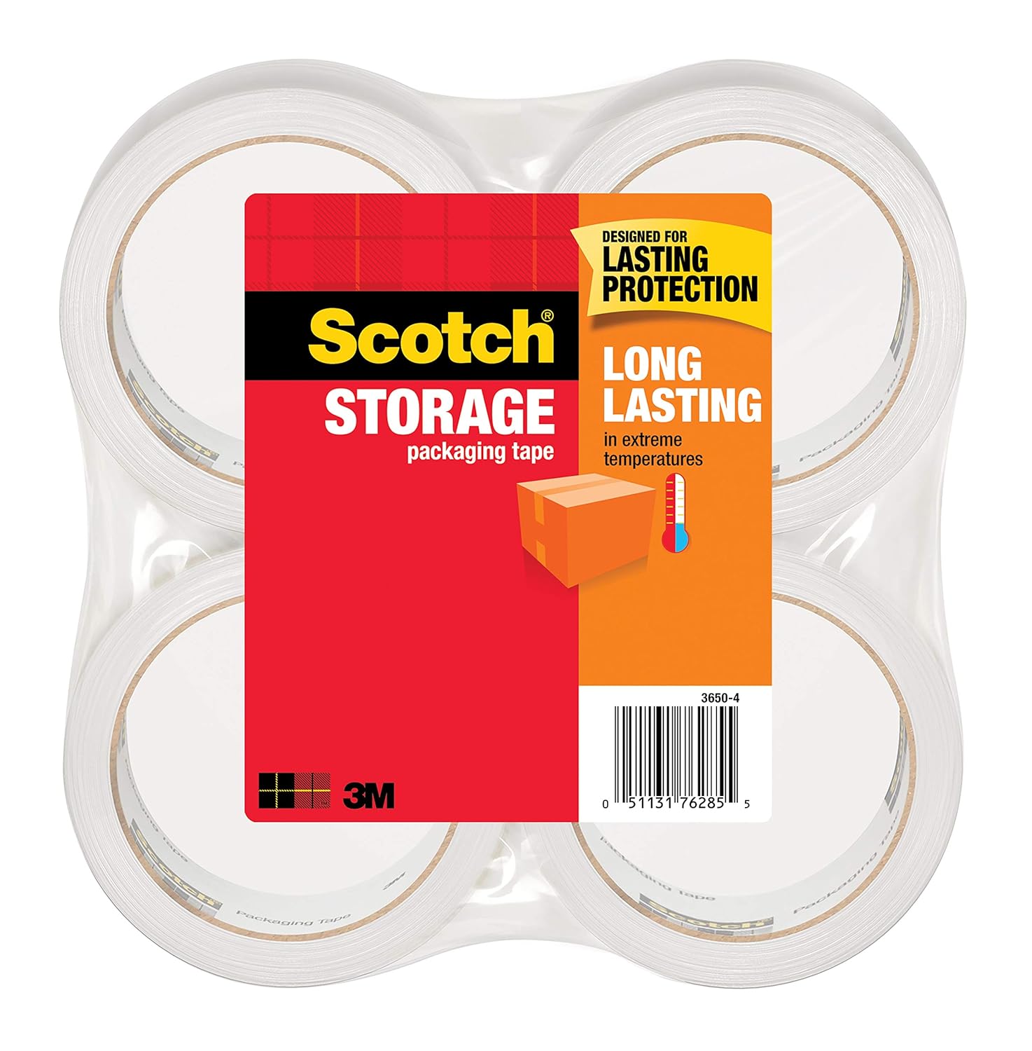 Scotch Long Lasting Storage Packaging Tape, 1.88 Inches x 54.6 Yards, 4 Rolls (3650-4), Clear: Industrial & Scientific