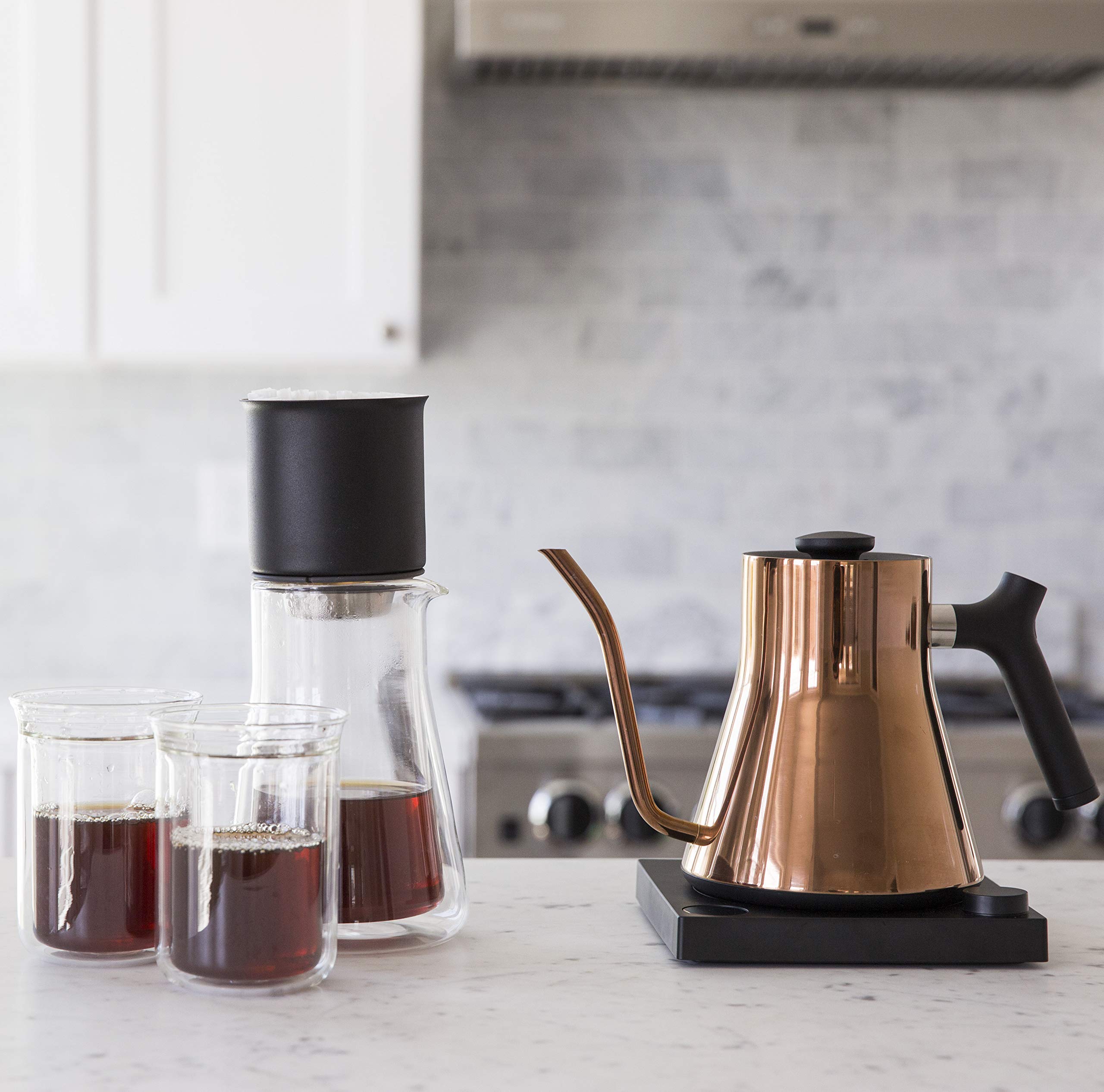 Fellow Stagg EKG Electric Gooseneck Kettle - Pour-Over Coffee and Tea Kettle - Stainless Steel Boiler - Quick Heating Electric Kettles for Boiling Water - Polished Copper