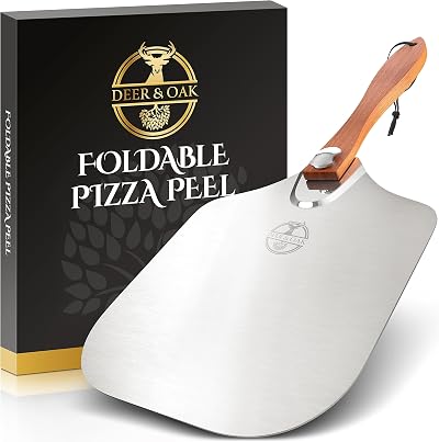 Deer & Oak 12 Inch Pizza Peel Wooden Aluminum Foldable Paddle