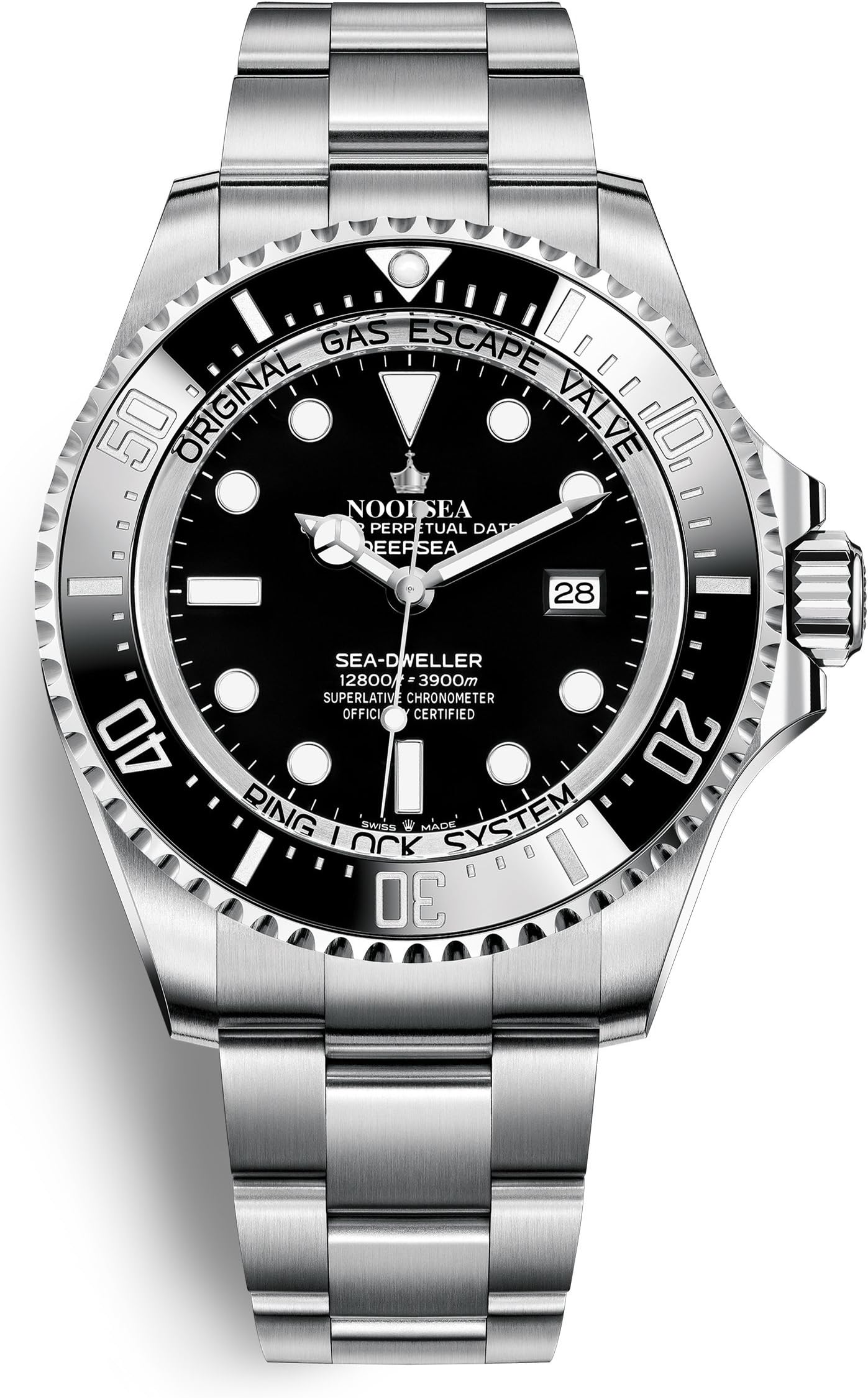 Noob Factory Luxury Swiss Crown Deap Ocean High End Eminent Swiss ETA 2836 Movement Watch Black Dial
