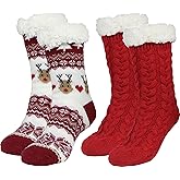 Sooneeya Slipper Socks for Women with Gripper - Winter Non Slip Thick Fuzzy Socks - Warm Cozy Christmas Gift
