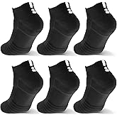 DEESEEUS Ankle Socks Athletic Running Low Cut Cushioned Anti-Blister Tab Sports Socks for Men Women 6 Pairs