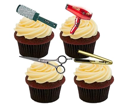 Hairdresser Edible Cupcake Toppers Stand Up Wafer Cake