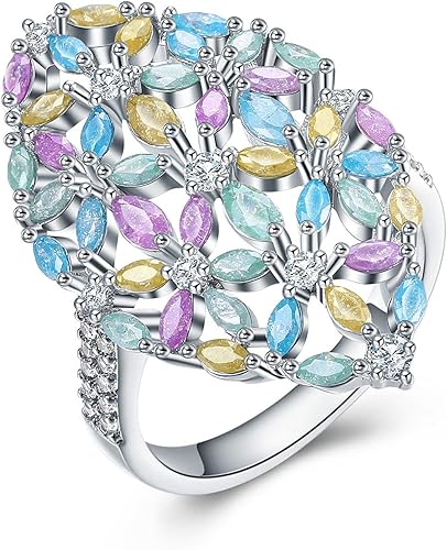 Amazon Anazoz指輪 レディース シルバーメッキ アクセサリー カラー ジルコニア 水雫 モチーフ リング 母の日 恋人記念日 人気 ギフトリング サイズ 17号 リング 通販