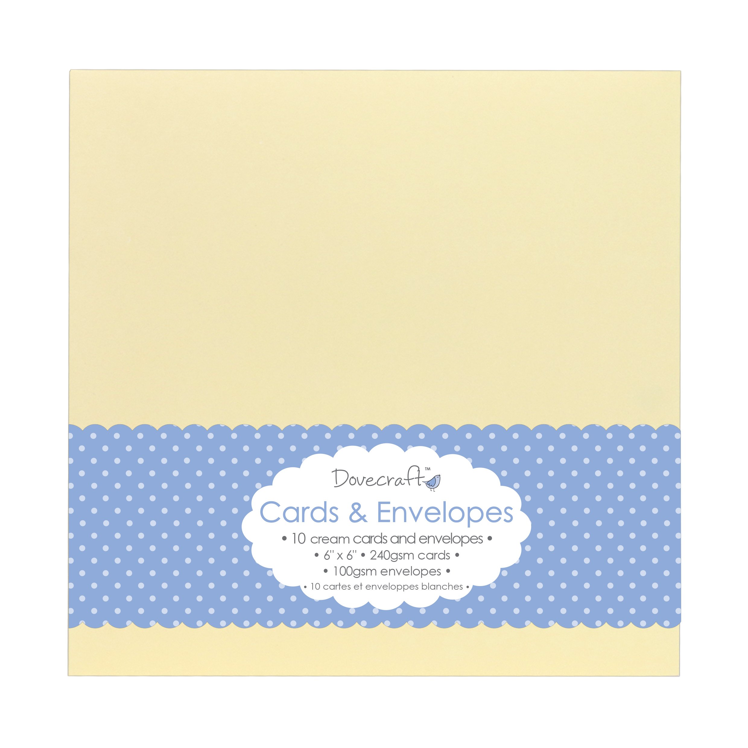 Trimcraft DCCE027 Dove Craft Cards with Envelopes x 6-inch Cream, Acrylic, Multicoloured, 7.07 x 6.67 x 0.31 cm