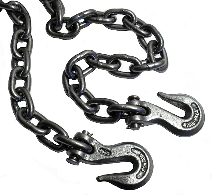14ft Heavy Duty 3/8'' Tow Towing Chain 2 Clevis Grab Hooks Farm Garage TE148 Amazon.co.uk
