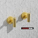 YUET 2 Pcs Bathroom Towel Hook Heavy Duty 10kg SUS304 Brushed Brass view 2